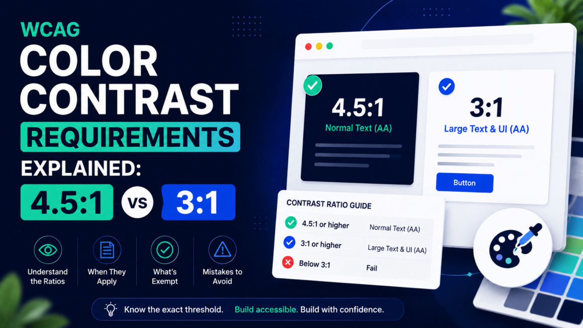 WCAG Color Contrast Requirements 4.51 vs 31 Explained (2026)
