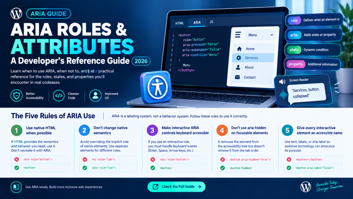 ARIA Roles and Attributes A Developer's Reference Guide